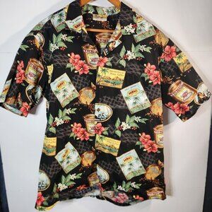 Winnie Fashion Men's XL Tropical Hawaiian Button Short Sleeve Shirt